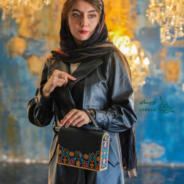 کیف چرم دوشی ترنج مشکی