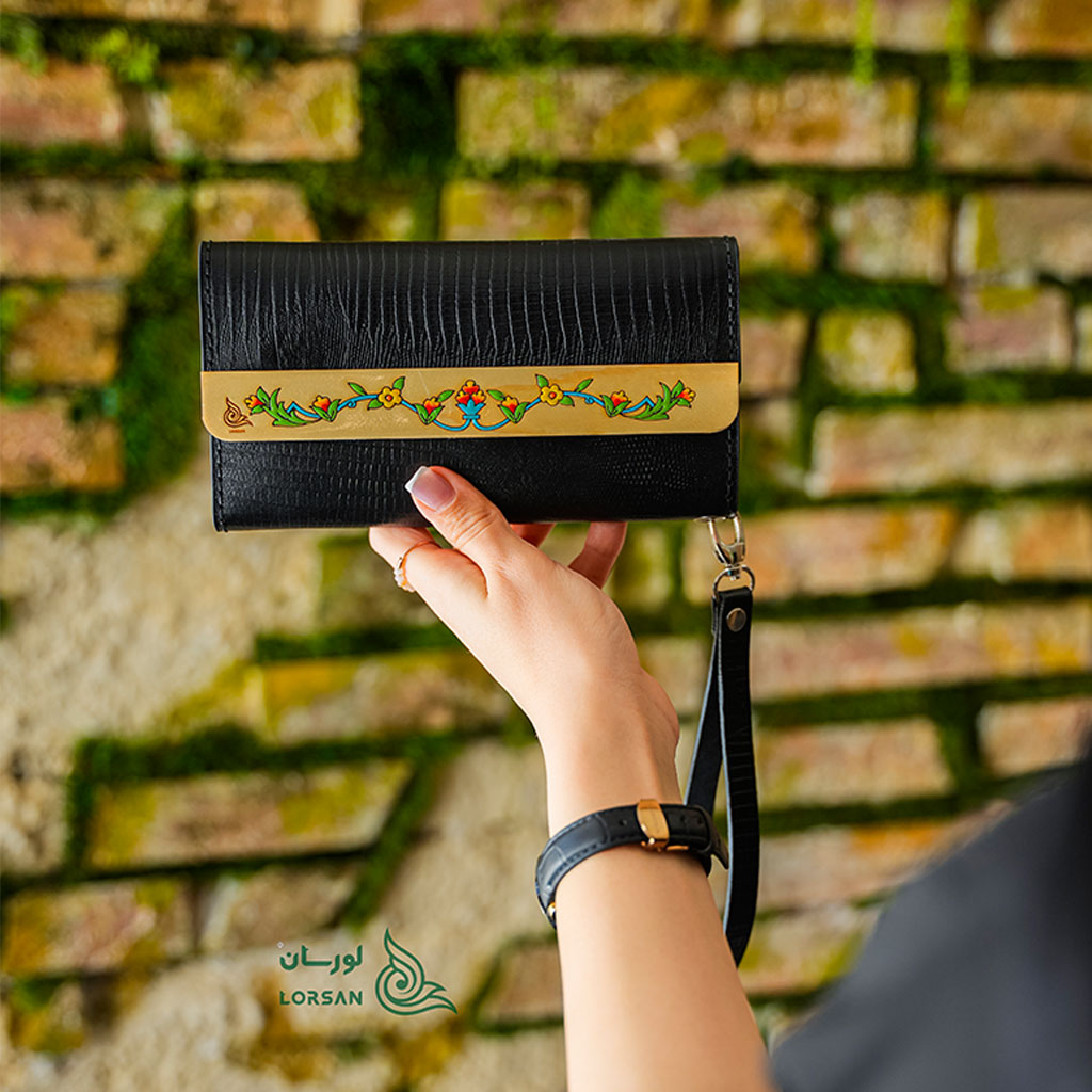 کیف-چرم-نگارگری-زنانه-نیلوفرانه